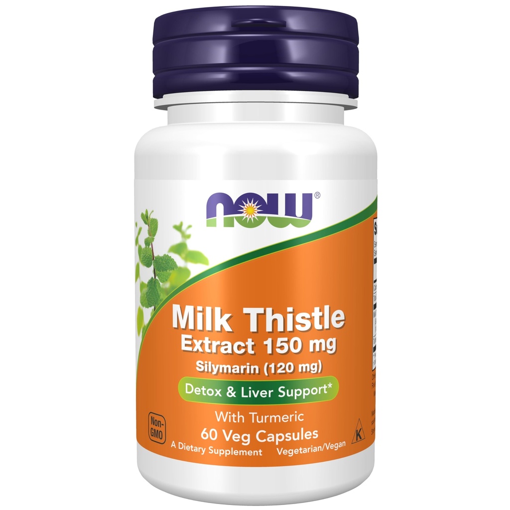 SNOW Foods Suplemen, Silymarin Milk Thistle Extract 150 mg with Turmeric, Supports Liver Fungsi *, 60 Veg Capsules