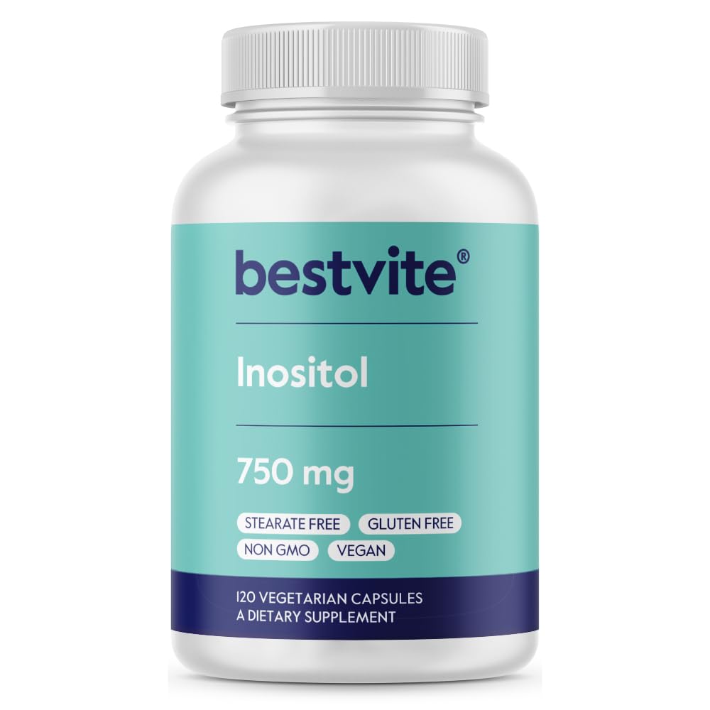 BestVITE Inositol 750 mg sebagai Myo Inositol (120 kapsules Vegetarian) - Tidak ada Steates - Vegan - non GMO - Gluten Bebas