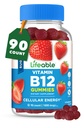 Lifeable Sugar Free Vitamin B12 Gummies = 124; 1000 mcg 124; Tasting B12 Vitamin Gummies Agung: 124; Energi, Mood, dan Metabolisme Mendukung 124; B 12 Vitamin Gummies untuk Pria, Perempuan, Dewasa 124; 90 Gummies