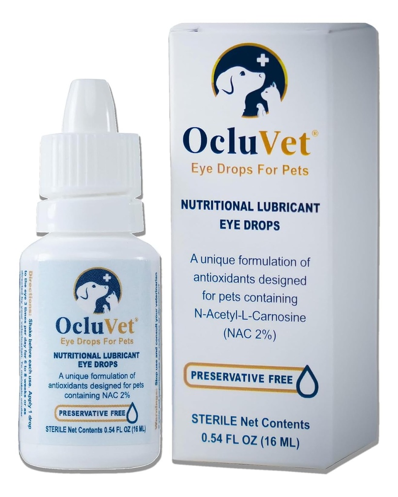 Eye Drops for Pets 124; Clinically Studied Antioksidants for Pets with Cataracts 124; Made in The USA Alag4; Includes 2% N-Acetyl-L-Carnosine (NAC) 124; 16mL
