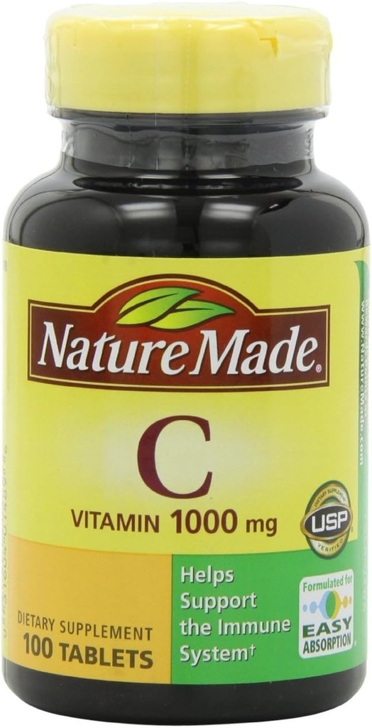 Nature Made Vitamin C 1000 mg Tablet, 100 Count to Help support the Immune System.- (Paket 3)