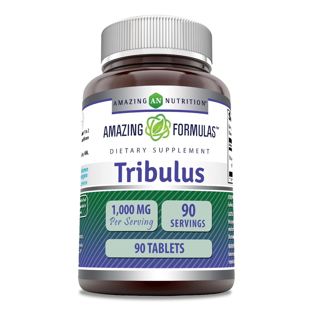 Amazing Formulas Tribulus Ekstraksi 1000 Mg Tambahan 124; Tablet 12.4; Non-GMO 124; Gluten- Free Alas124; Dibuat di AS (1 Pack 124; 90 Count)
