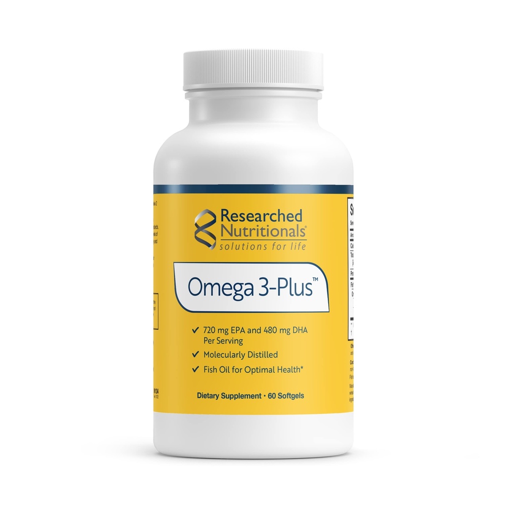 Diinvestasikan Omegaga- 3 ditambah Minyak Ikan - EPA DHA Omega 3 Suplemen untuk mendukung Kesehatan Kardiovaskular & Brain - Molecully Dibingungkan untuk kemurnian & Keselamatan (60 Softgels)