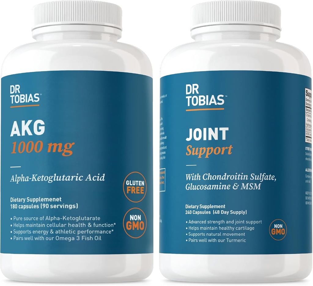 Dr. Tobias AKG Supplement & Joint Suppplement - Support Energy, Muscles, Cartilage & Joint Health, Non- GMO