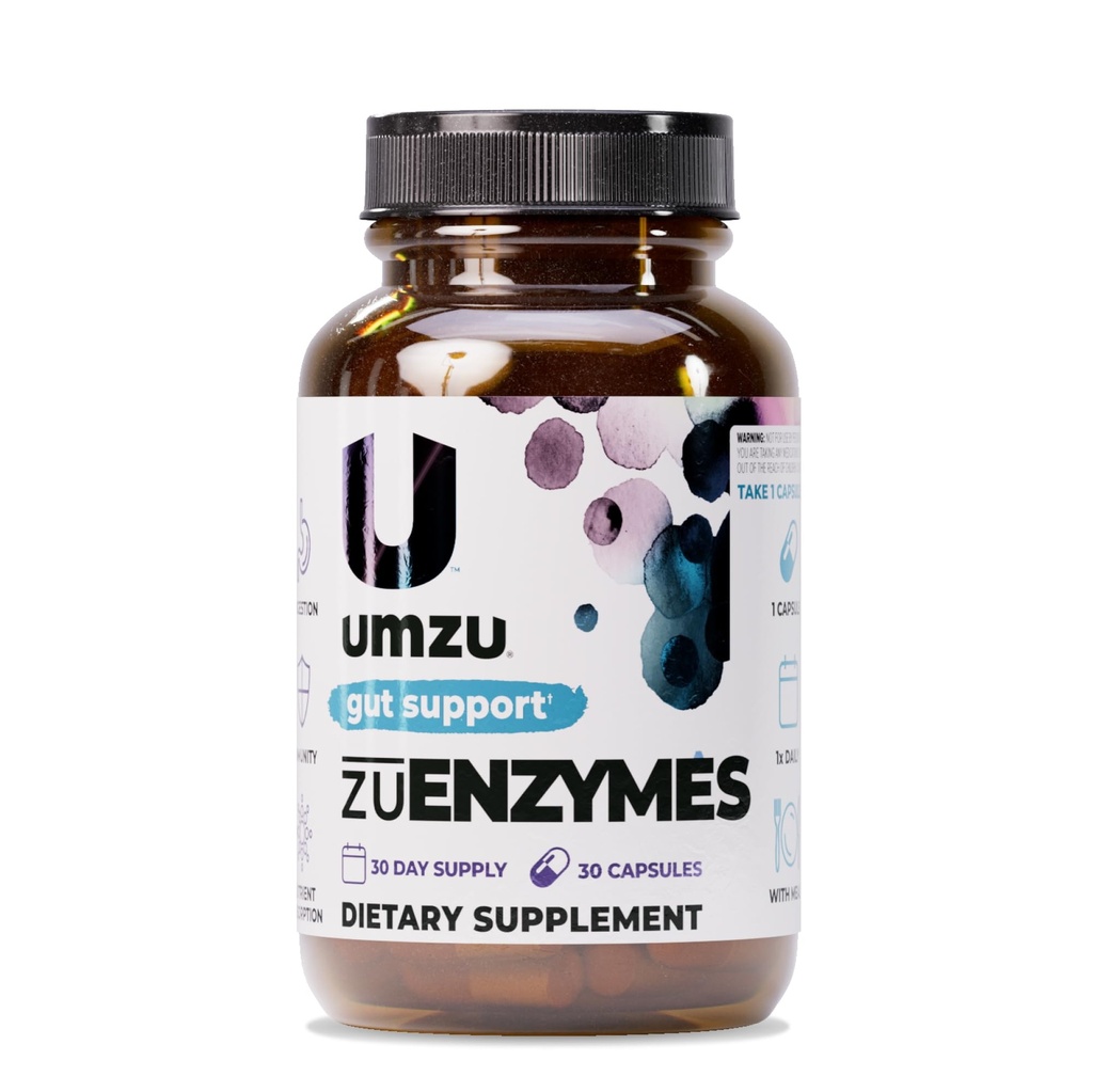 Suplemen Enzyme UMZU ZuEnzymes: 21 Enzymes for Gut Health Support, Diffic & Nutrient Absorpsi 124; Membantu Break Down Laktosa, Carbs, Protins (30 Hari Supply 124; 30 Capsules)