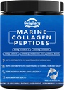 Collagen Peptides Powder for Women, Multi Marine Hydrolyzed for Healthy Hair, Nails with Hyaluronic Acid, Biotin C, 30 Servings (10,6 OZ, Strawberry)