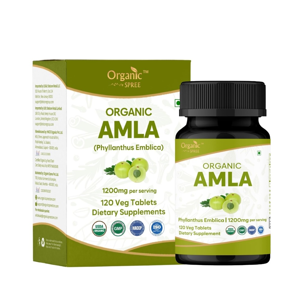 Amla 120 Tablet - USDA Organik India Gooseberry - Rich in Vitamin C & Support Immune Health *