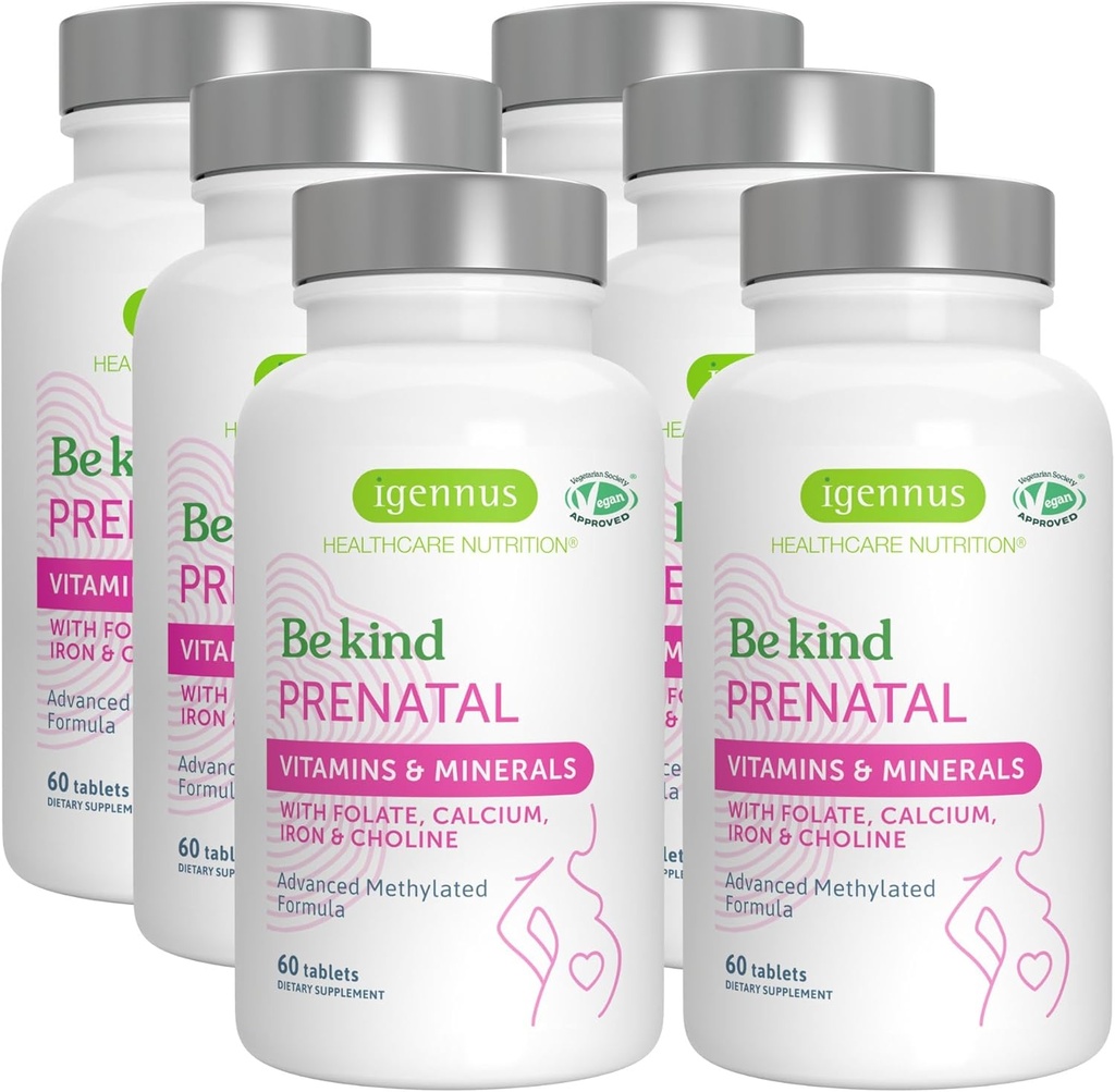 Igennus Methylated Prenatal Multivitamin for Women, Folate for MTHFR, High Absorpsi, Clean, Gentle Iron, Chooline, Calcium & Magnesium, Vegan Pregnancy Vitamin, Halal, Non-GMO, 60 tablet 6