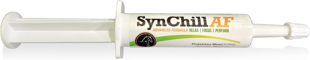 SynChill AF Calming Gel for Nervous Horses - Single Serving - Advanced Formula with L- Theanine, Increated Potency, 100% Natural Supplemen, Disposition & Confidence Dukungan untuk Kuda