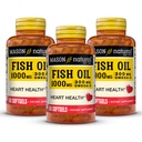 MASON NATURAL Omega, 3 Fish Oil, 180, Day Supply, 1000mg dengan EPA dan DHA untuk Dukungan Bersama, 60 Pil Softgel (3 Pack)