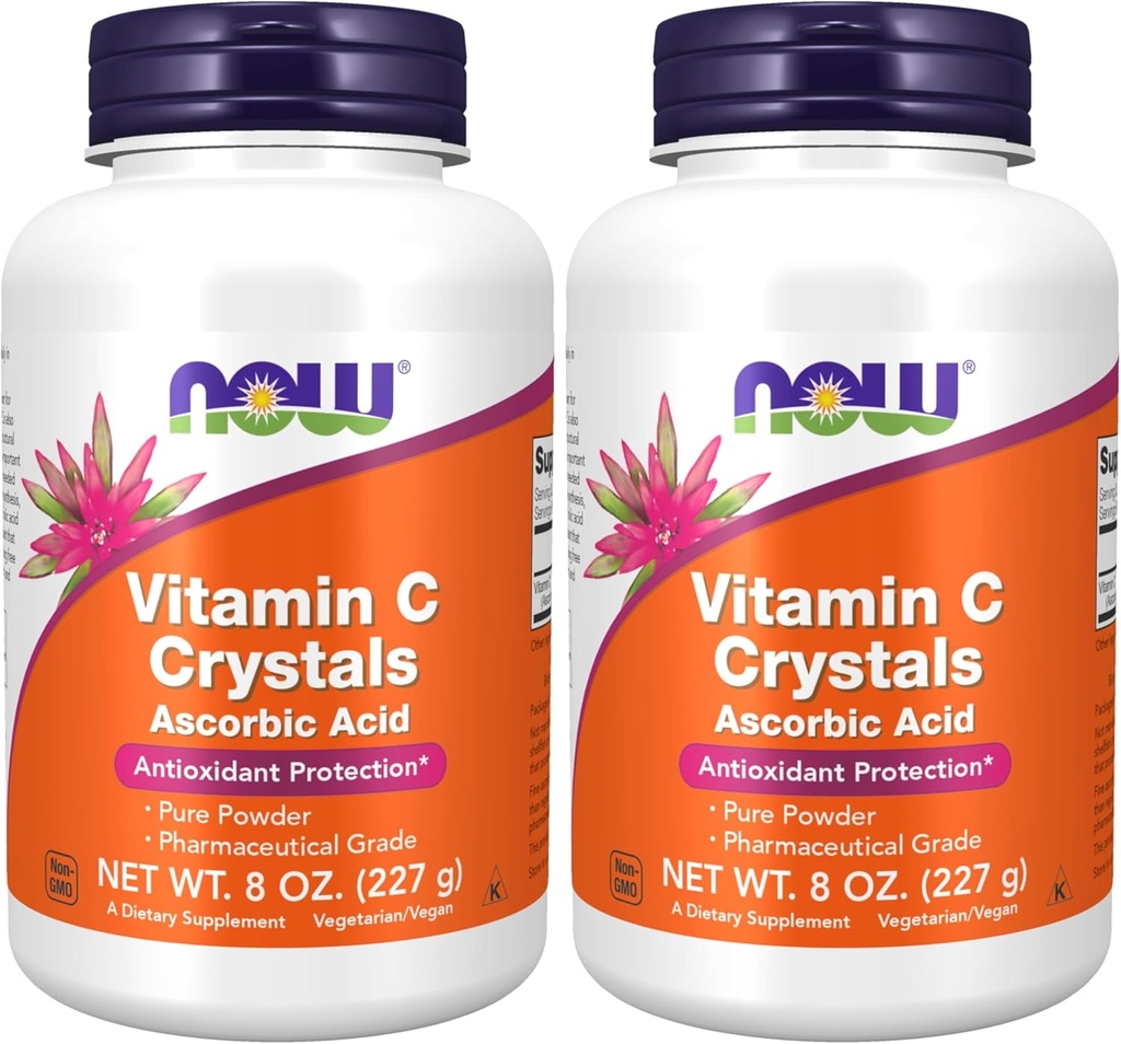 Suplemen SEKARANG, Vitamin C Kristal (Ascorbic Acid) Powder, Perlindungan Antioksidant *, 8- Ounce (Paket 2)