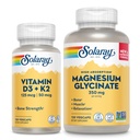 SOLARAY Vitamin D3 K2 dan Magnesium Glycinate - Bone Health Bundle - Calcium Absorpsi, Nerve, Heart dan Imune Dukungan w / 5000 IU Vitamin D, 350mg Chemated Magnesium, 60- Hari Jaminan, 120ct / 120ct