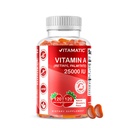 Vitamatic Sugar Free Vitamin A 25000 IU Gummies (Retinyl Palmiate) - Natural Strawberry Flavor - 120 Pectin Based Gummies (1 Botol)