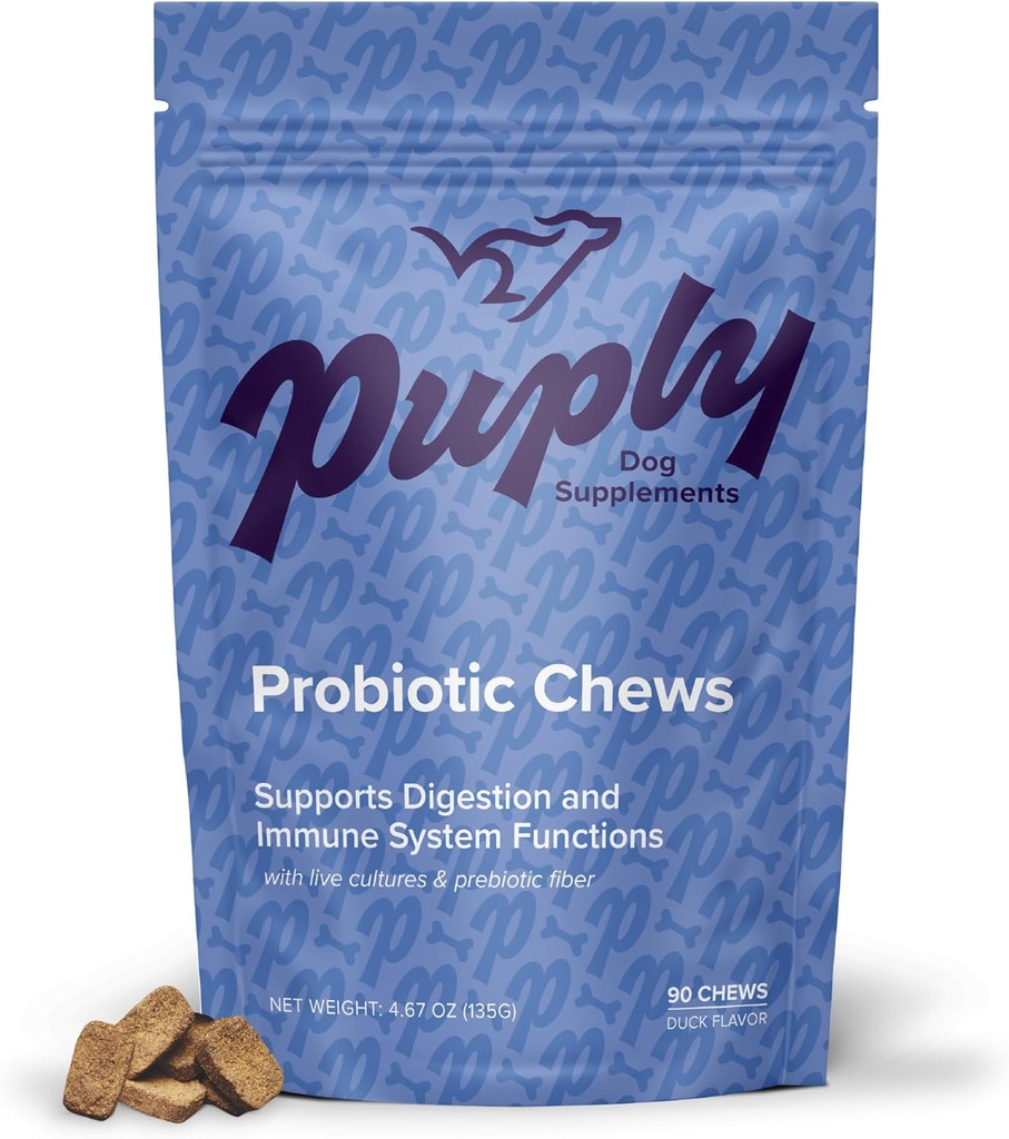 Progres for Dogs - Veterinarian - Formulated Soft Chews with Prebiotic Fiber - Supports Ditrable, Imunity, and Allergy Relief - Delicious Duck Flavor - 90 Count
