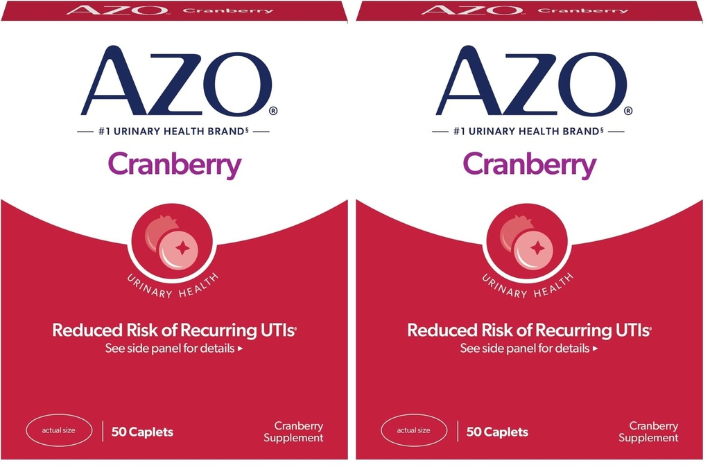 AZO Cranberry Tract Health Supplement, 1 Serving: 1 Glass of Cranberry Juice, Sugar Free Cranberry pills, 50 Count (Paket 2)