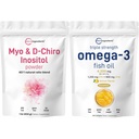 Micro Inositol Bundle 2 Pack 124- Wild- Menangkap Ikan, Lemon Flavored, Burpless 124; Inositol Supplemen untuk Perempuan