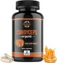 Cordyceps Tambahan Diet Organik - Natural Energy Boost dan Respiratory Health Support dengan Cordyceps Militalis, Secara klinis Dibacked, Non-GMO & Allergen- Free 124; 90 Capsules