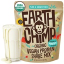 EarthChimp Organic Vegan Powder - dengan Program- Non GMO, Dairy Free, Non Whey, Tanaman berbasis Protein Poader untuk Perempuan dan Pria, Gluten Free - 26 Pelayan 32 Oz (Plain & Unsweetened)