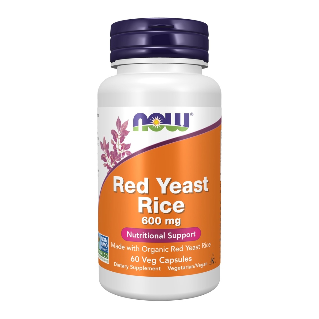 Sekarang Makanan Suplemen, Red Yeast Rice 600 mg, Dibuat dengan Nasi Yeast Merah Organik, 60 Veg Capsules