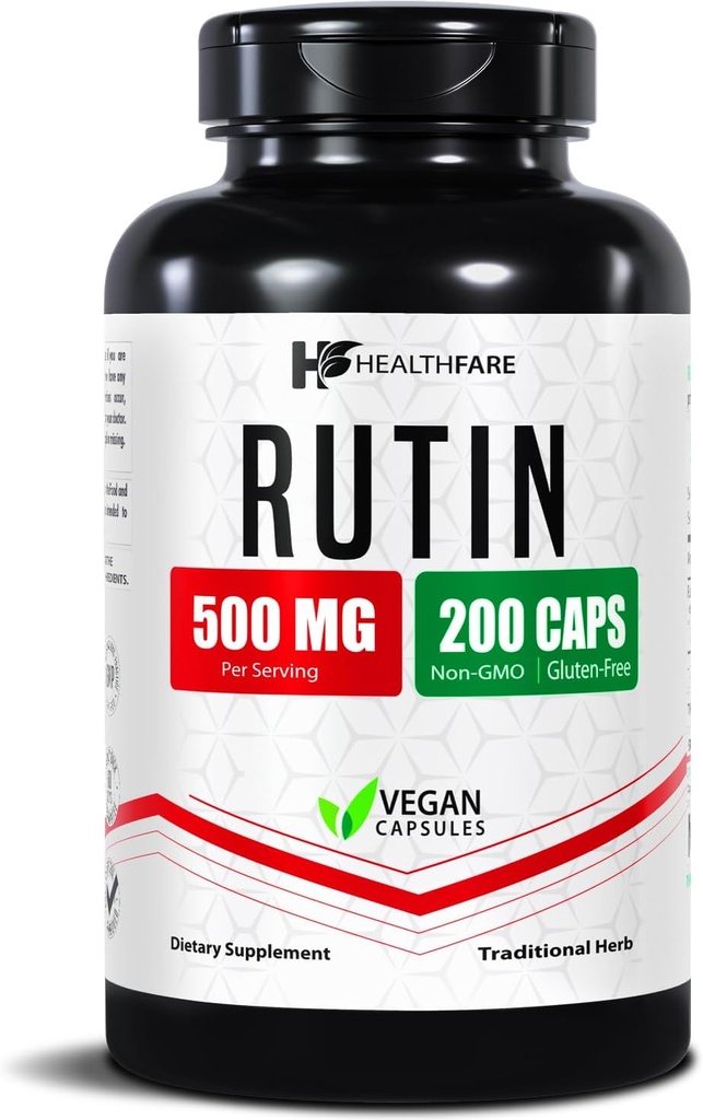 Suplemen kesehatan Rutin 500mg 124; 200 Vegan Capsules 124; Natural Bioflavonoid Formula 124; Ekstra Kekuatan Antioksidant Dukungan: 124; Non- GMO, Gluten- Gratis 124; Dibuat di Amerika Serikat