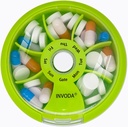 INVODA Weekly Pill Organizer 7 Compating Pill Box for Daily Medication & Vitamin - Portable Travel Case Fish Oil Suplemen Vitamin (Orange)