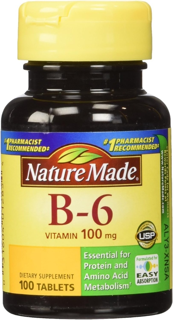Nature Made Vitamin B-6 100 Mg, Tablet, 100-Count (Paket 2)