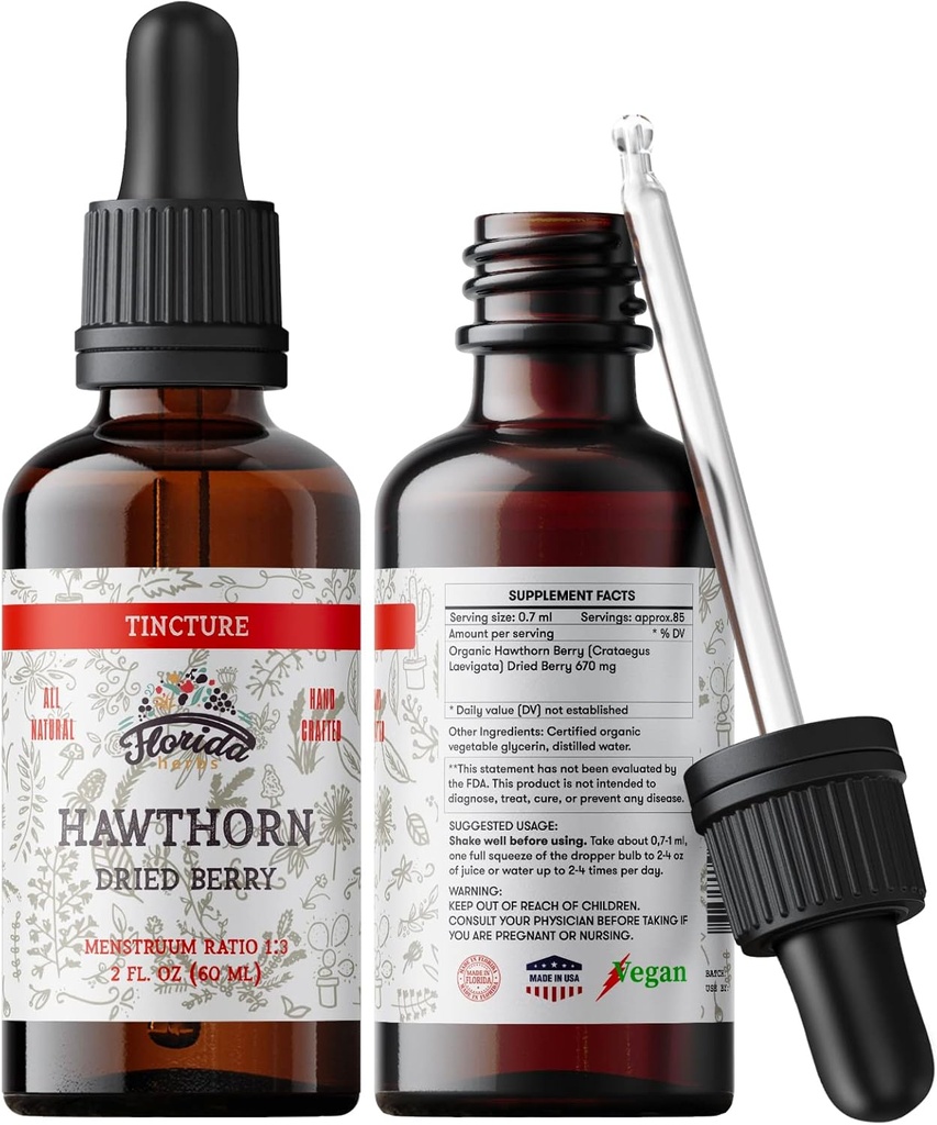Hawthorn Berry Tincture, Organik Hawthorn Berry Extract (Crataegus Laevigata)