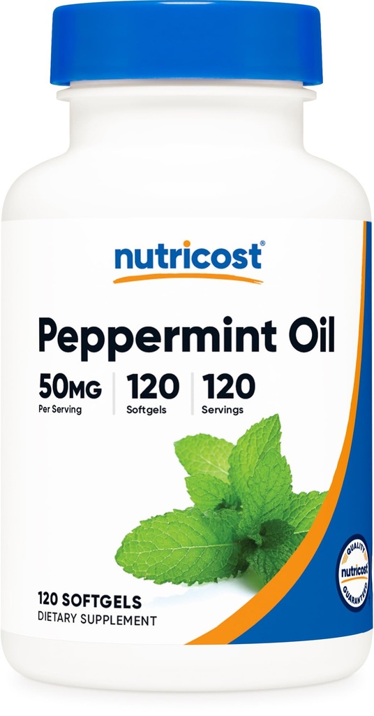 Nutricost Peppermint Oil Softgels (120 SFG) - Gluten Free, Third Party Tested and GMO Free
