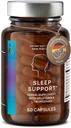 N ° 6 Natural Sleep Support dengan Melonatin 1 mg & L- Tryptophan - Passionflower, Valerian Root & More - Enhanced Sleep Suplement - 60 Capsules for Restful Nights