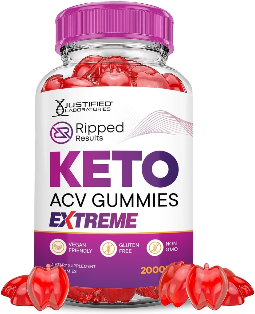 Laboratories Disajikan Ripped Keto ACV Gummies Extreme 2000MG Ripped Keto Cipo Apple Cider Vinegar Formulates Beet Juice Powder B12 Non GMO 60 Gummys