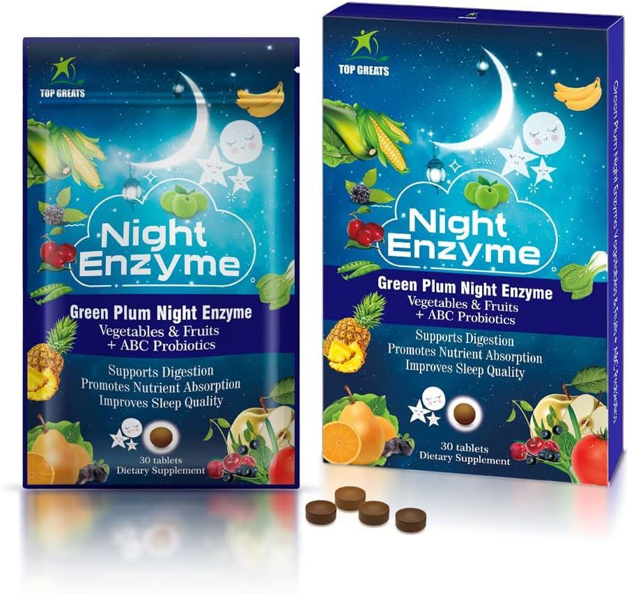 Malam Enzyme, Enzymes Digetical Daily Multi, Green Plum Fruit and Vegetables with Probicular, Relief Bloating, Better Sleep Quality, for Men and Women, Propiness Digetical Health- 30 tablet