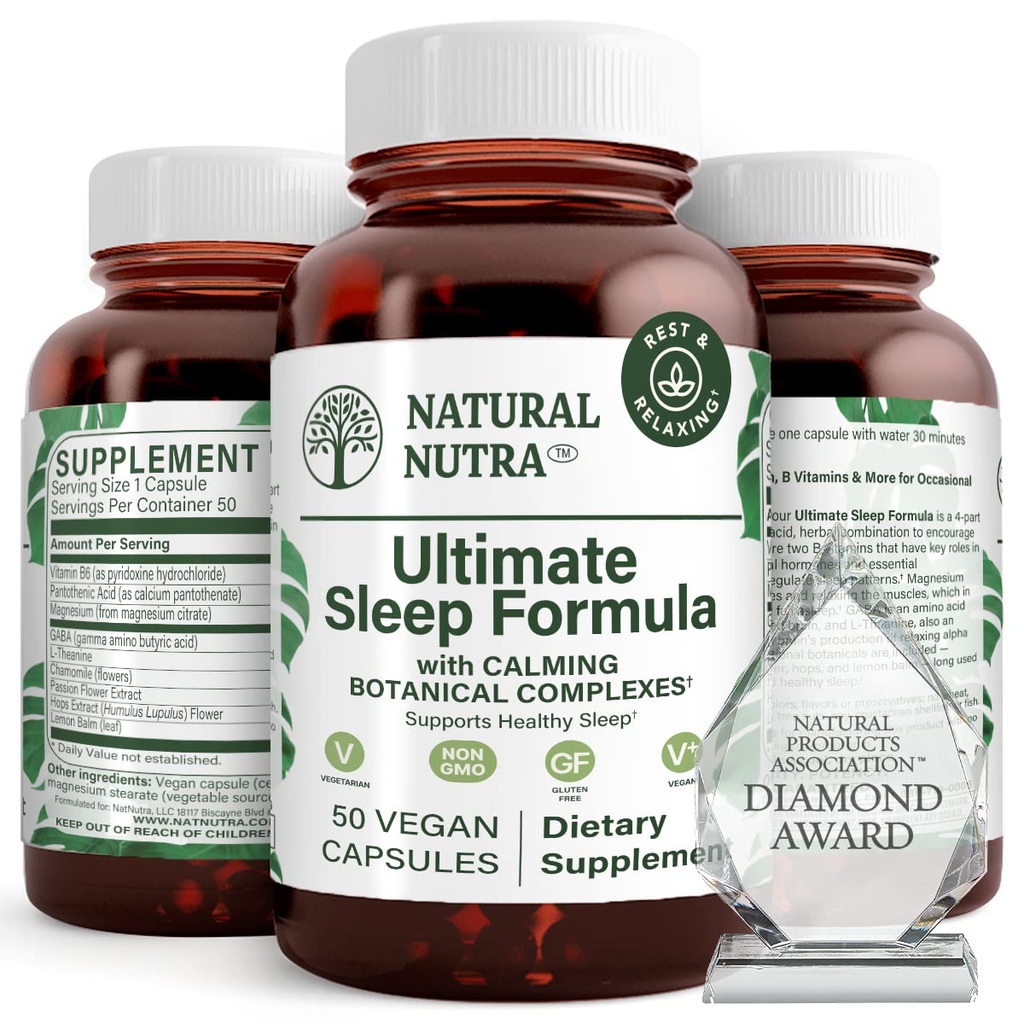 Natural Nutra Ultimate Sleep Formula, Chamomile to Support Relaxation and Reduce Nighttime Anxiety, Help You Fall Asleep Faster, 50 Kapsul