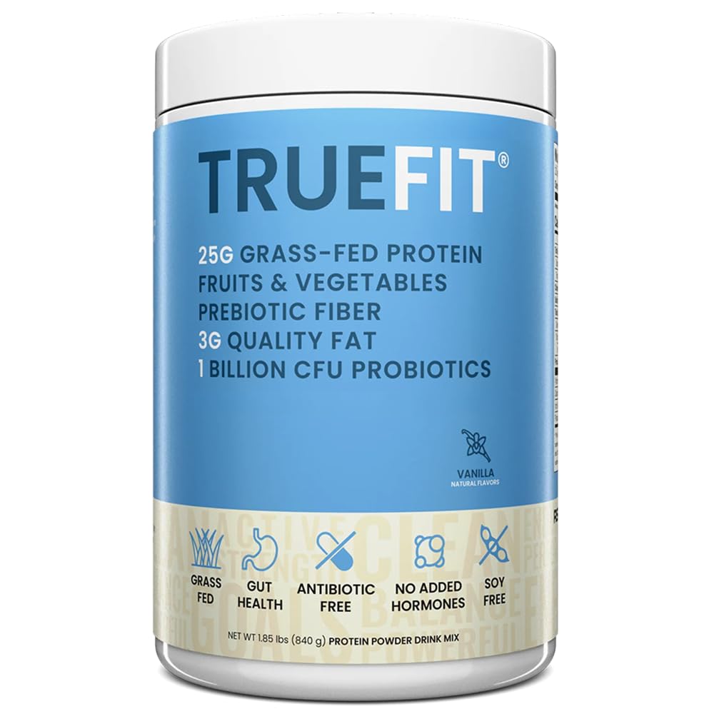 TrueFit Gut Heally Protein Powder, Grass- Fed Wheal Replacement Shake with Pregories, Progories, & Organic Superfood, Keto Friendly, Gluten Free (Packaging May Wary)