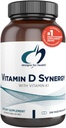 Desain untuk Kesehatan Vitamin D Synergy - 2000 IU Vitamin D dengan K Suplemen - Pendukung Mood yang Sehat, Kesehatan Tulang + Kebal untuk Dewasa - VIT D3 + Vitamin K - Gluten + Nor-GMO (240 Capsules)