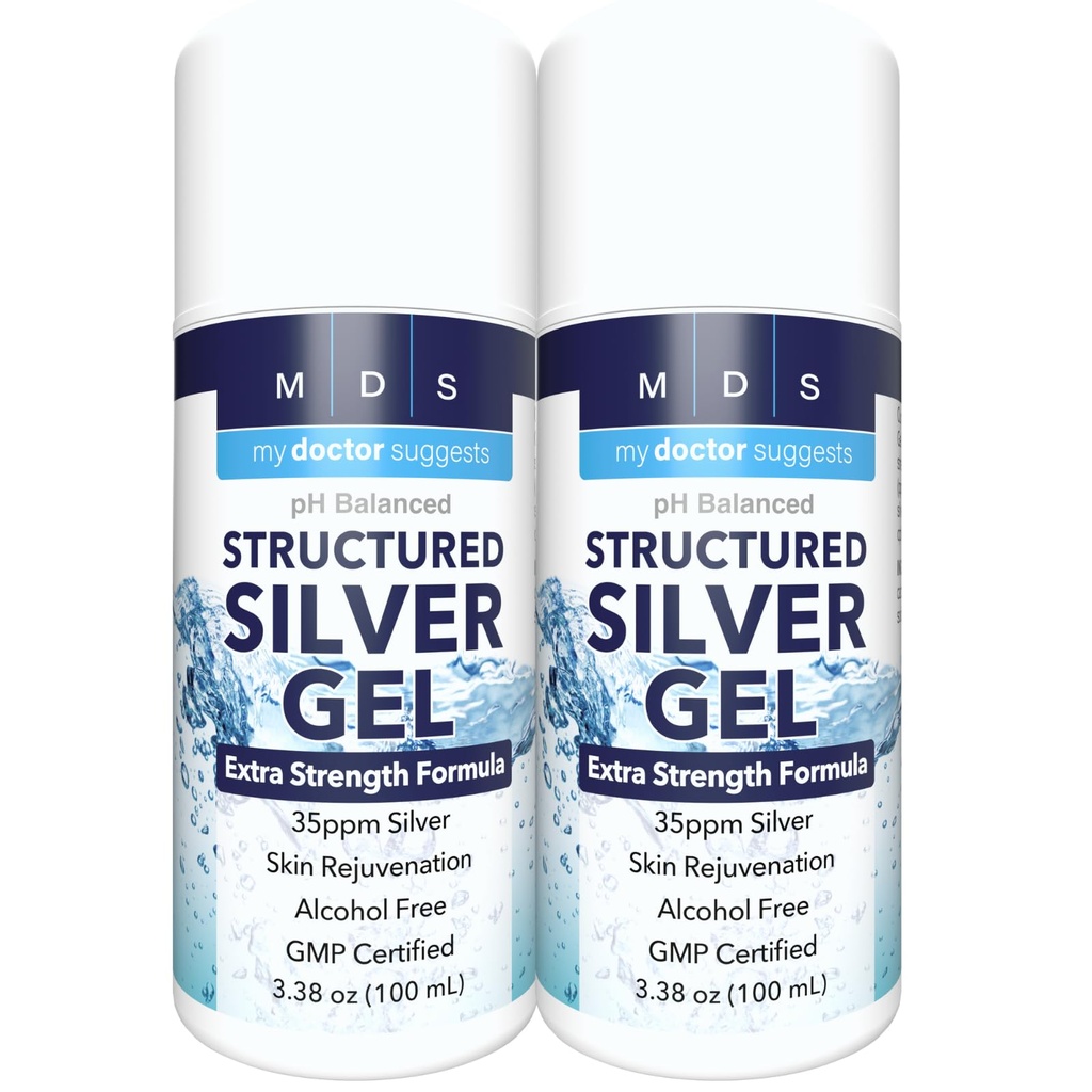 Colloidal Silver Gel Extract strength - 35pphm Activated Colloidal Silver Gel for Maximum Potency - Made in USA - Structured Formula in a Convenient 2 Pack