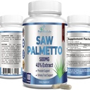 Extra Strength Saw Palmetto - 45% Ekstrak Prostate Supplement, Decase Frequentient Urination, DHT Blocker for Hair Growth, Non-GMO, 100 Kapsul