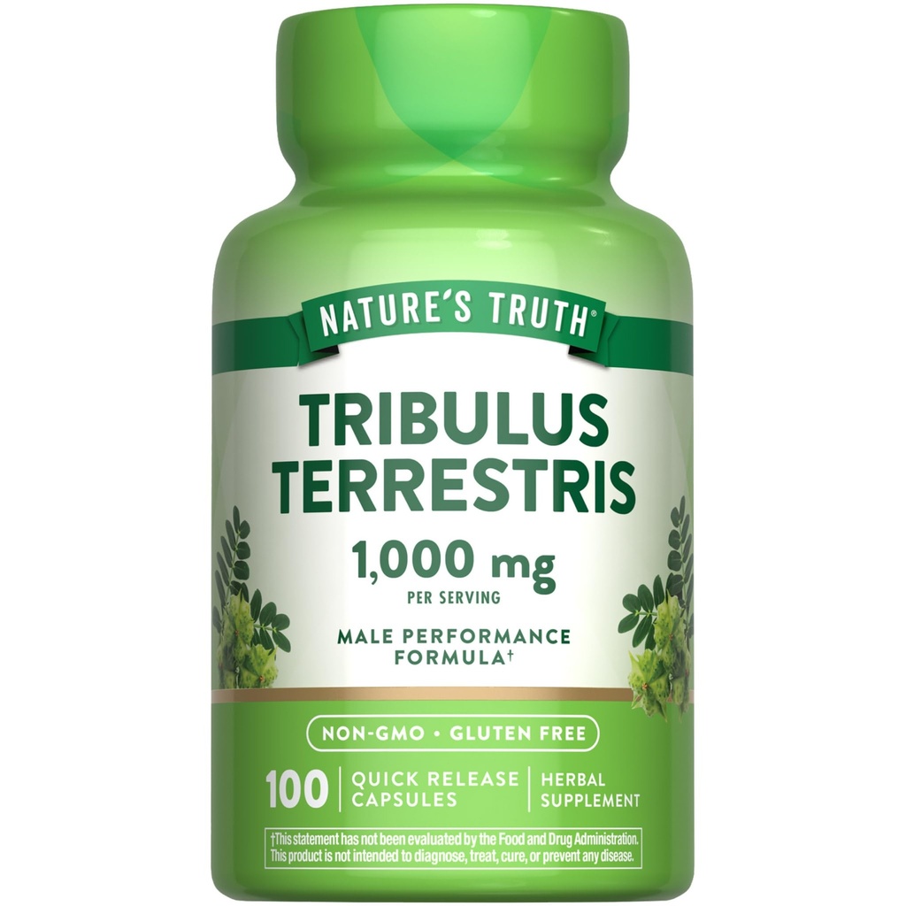 Nature 's Truth Tribulus Terrestralis untuk Pria 124; 10000mg 124; Capsules 14; Non-GMO & Gluten Free Suplemen