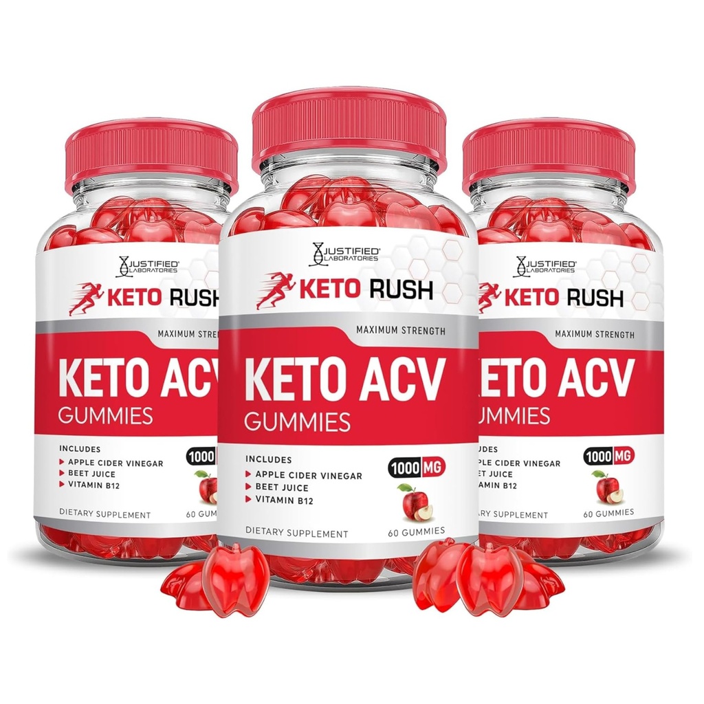 Laboratorium yang diresahkan (3 Pack Keto Rush Keto ACV Apple Cider Vinegar Boost Formulasi dengan Powder Beet Juice B12 Vegan Non GMO 180 Gummies