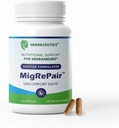 MigRePair Bottle 60 - Dokter Membentuk Suplemen Bantuan Migraine Relief - Herbal Alam dengan Feverfew, Butterbur & Grape Benih - Suplemen Migraine Perempuan & Men - Migraine Headache Dukungan