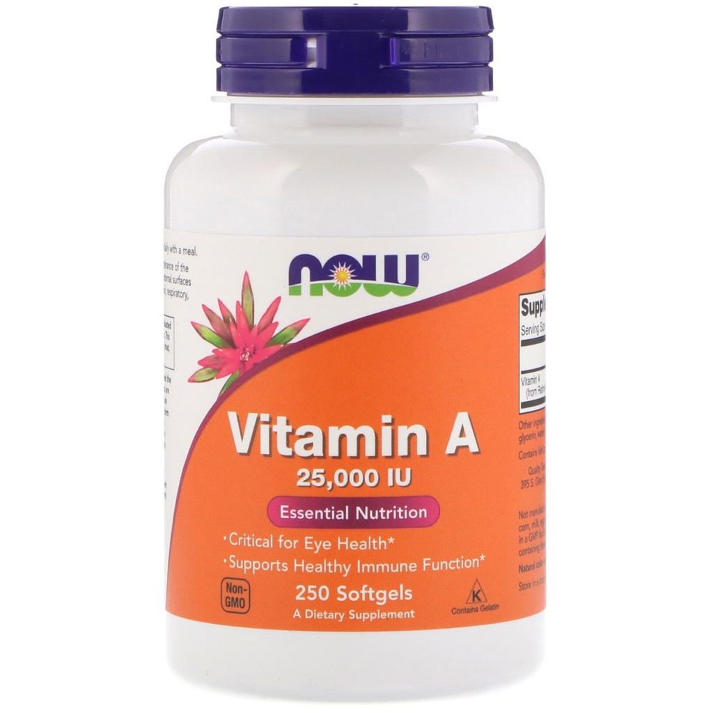 Sekarang Foods Vitamin A, 25000 IU dari Minyak Hati Ikan, 250 Softgels (Paket 2)