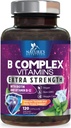 B Kompleks Vitamin Capsules - dengan Vitamin B12 B6 B100 C Biotin Folate & Folic Acid - Tambahan untuk Heart, Brain, & Nerve Dukungan - Super Lengkap B-Complex untuk Imune & Energy Support - 120 Capsules