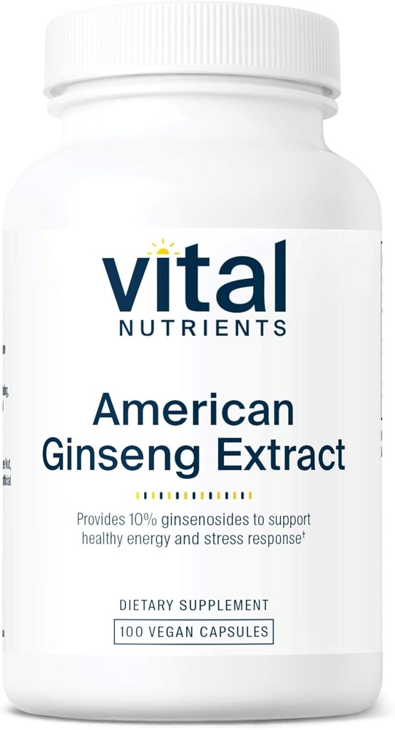 Visi Nutrients - American Ginseng - Energi Dukungan Mental dan Endurance Fisik - 100 Vegetarian Capsules per Botol - 250 mg