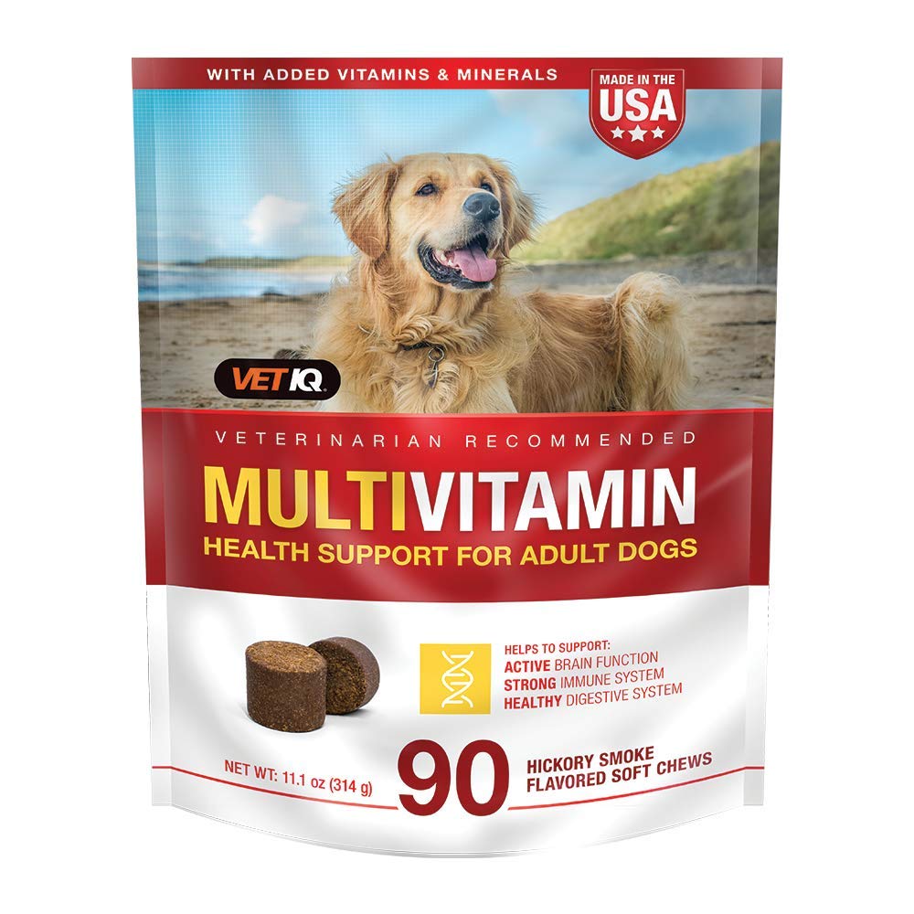 Tambahan Multivitamin VetIQ untuk Dogs, Suplemen Dukungan Kesehatan, Jumlah 90