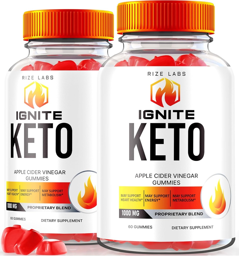 Rize laboratorium (Paket 2 Ignite Keto ACV Gummies untuk Persediaan Berat Lanjut, Diet Tambahan (120 Gummies)