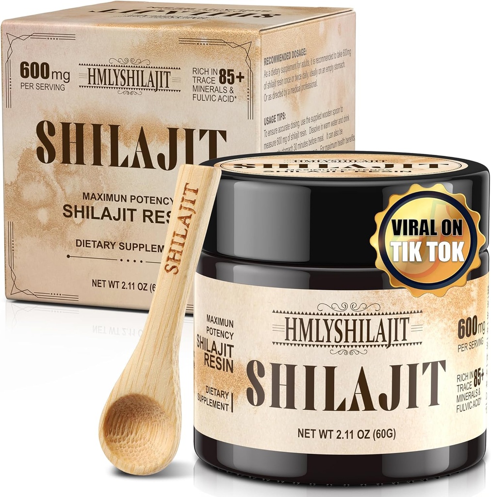 Geluo Shilajit Pure Himalaya Shilajit Resin 60 Grams - Natural Shilajit Resin - Gold Grade 100% Shilajit - with 85 + Trace Mindevic & Fulvic