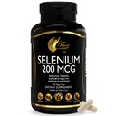 CocalyMarch N.M.D. Selenium 200 mcg - Thyroid & Imune Supplement Dukungan - Estial Mineral untuk Metabolisme & Antioksidant Pertahanan - Gluten Bebas, Dairy Free & Vegan - 3 Bulan Supply, 90 Veg Capsules