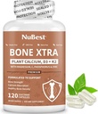 NuBest Bone Xtra - Plant Based Bone Strongtium Boost with Strongtium Citrate, Calcium, Magnesium from Marine Algae, Phosforus, Vitamin C, K2, D3 124; Maksimum Kalsium Absorpsi 124; 1 Pasokan Bulan