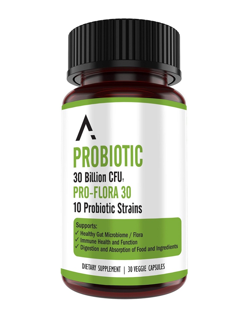 Ascendant Nutrition Bacillus Subtilis Probiotic - 30 Milyar CFU Multi- Strain Progories for Women and Men - Support Digetical and Gut Health - 30 Capsules