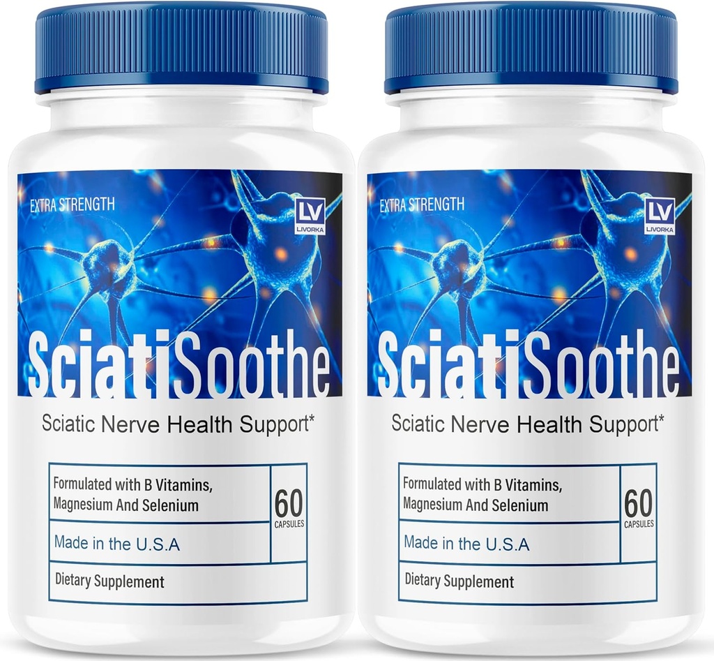 LIVORKA (2 Pack) Sciatisootthe - Sciatisoothe Suplement, Sciati Soothe, Sciatisoothe Vitamin, Sciatistisán, Sciati Sooté Suplemen, Sciatic Stiles, 120 Capsules selama 2 bulan