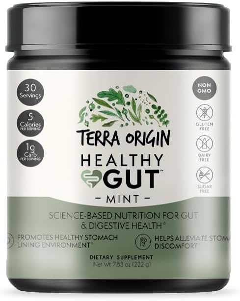 TERRA ORIGIN Sehat Gut Flavor 124; 30- Servings dengan L- Glutamine, Zinc, Glucosamine, Slippery Elm Bark, Marshmallow Root dan More!